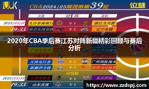 2020年CBA季后赛江苏对阵新疆精彩回顾与赛后分析