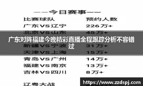 广东对阵福建今晚精彩直播全程跟踪分析不容错过